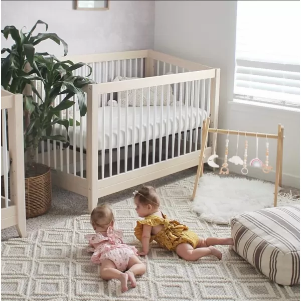 little dove Baby Play Gym Wooden Baby Gym with 6 Toys Foldable Play Gym Frame Activity Gym Hanging Bar Baby Toy Natural Wood Play Gym Baby Exercise Activity Gym Hanging Bar Newborn Baby GiftWood Baby Gym