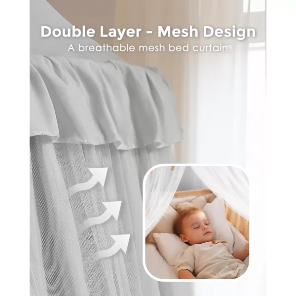 little dove Bed Canopy with Star Lights Double Layer Canopy for Bed Breathable Canopy Bed Curtain for Children Reading Nook Machine Washable Canopy for Kids Room 256x106Medium