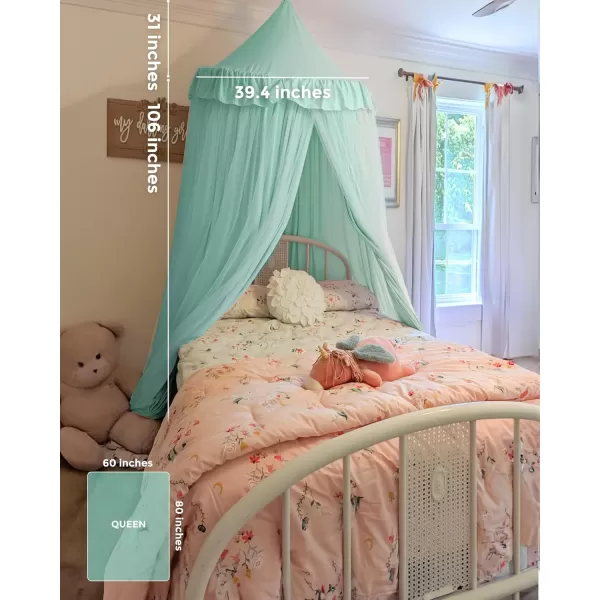 little dove Bed Canopy with Star Lights Double Layer Canopy for Bed Breathable Canopy Bed Curtain for Children Reading Nook Machine Washable Canopy for Kids Room 256x106Large