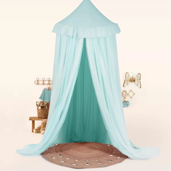 little dove Bed Canopy with Star Lights Double Layer Canopy for Bed Breathable Canopy Bed Curtain for Children Reading Nook Machine Washable Canopy for Kids Room 256x106Large