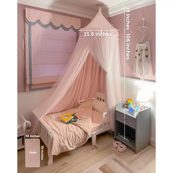 little dove Bed Canopy with Star Lights Double Layer Canopy for Bed Breathable Canopy Bed Curtain for Children Reading Nook Machine Washable Canopy for Kids Room 256x106Medium
