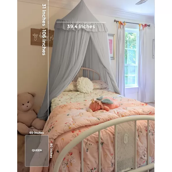 little dove Bed Canopy with Star Lights Double Layer Canopy for Bed Breathable Canopy Bed Curtain for Children Reading Nook Machine Washable Canopy for Kids Room 256x106Large