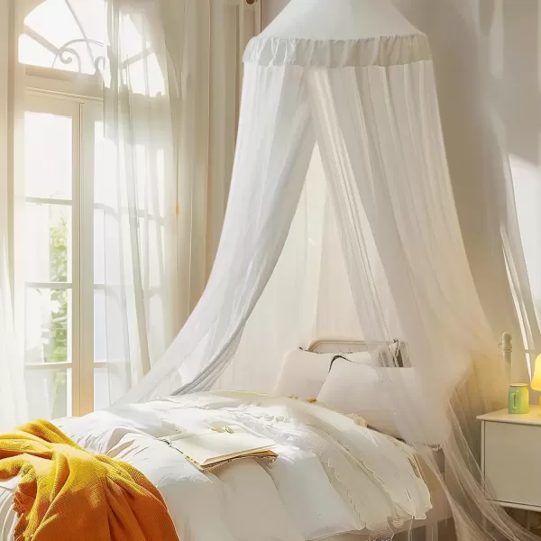 little dove Bed Canopy with Star Lights Double Layer Canopy for Bed Breathable Canopy Bed Curtain for Children Reading Nook Machine Washable Canopy for Kids Room 256x106Medium
