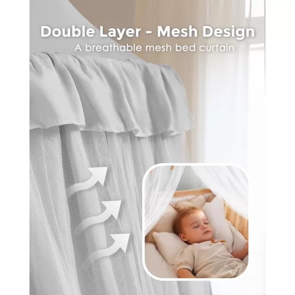 little dove Bed Canopy with Star Lights Double Layer Canopy for Bed Breathable Canopy Bed Curtain for Children Reading Nook Machine Washable Canopy for Kids Room 256x106Large