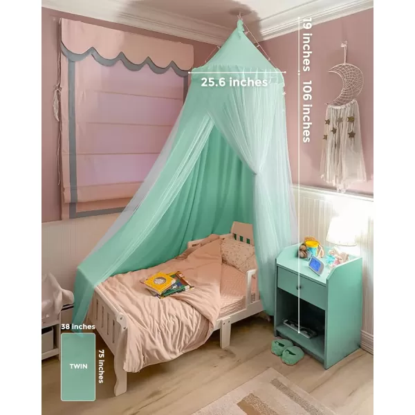 little dove Bed Canopy with Star Lights Double Layer Canopy for Bed Breathable Canopy Bed Curtain for Children Reading Nook Machine Washable Canopy for Kids Room 256x106Medium