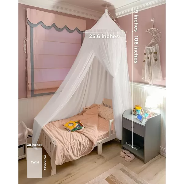 little dove Bed Canopy with Star Lights Double Layer Canopy for Bed Breathable Canopy Bed Curtain for Children Reading Nook Machine Washable Canopy for Kids Room 256x106Medium