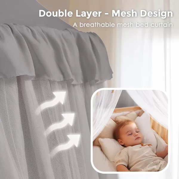 little dove Bed Canopy with Star Lights Double Layer Canopy for Bed Breathable Canopy Bed Curtain for Children Reading Nook Machine Washable Canopy for Kids Room 256x106Large