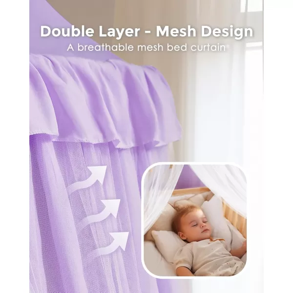 little dove Bed Canopy with Star Lights Double Layer Canopy for Bed Breathable Canopy Bed Curtain for Children Reading Nook Machine Washable Canopy for Kids Room 256x106Medium