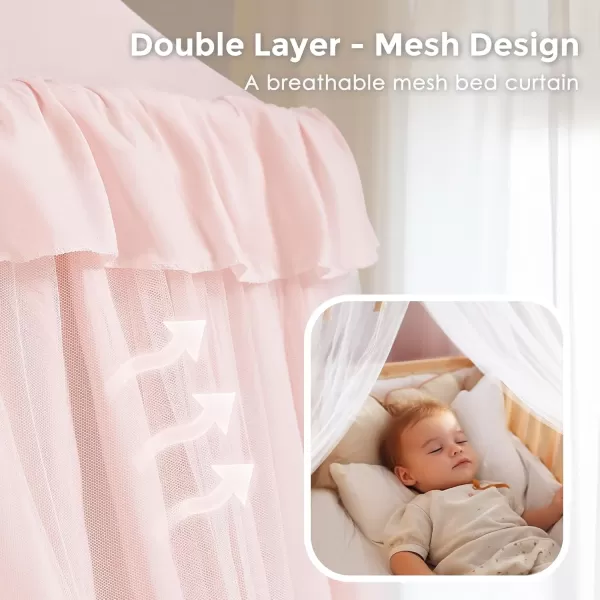 little dove Bed Canopy with Star Lights Double Layer Canopy for Bed Breathable Canopy Bed Curtain for Children Reading Nook Machine Washable Canopy for Kids Room 256x106Large