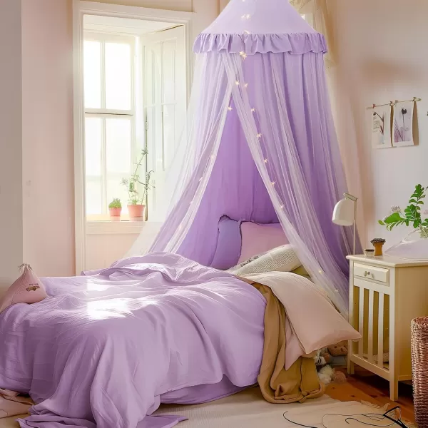 little dove Bed Canopy with Star Lights Double Layer Canopy for Bed Breathable Canopy Bed Curtain for Children Reading Nook Machine Washable Canopy for Kids Room 256x106Medium
