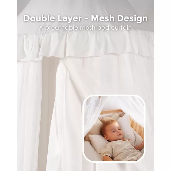 little dove Bed Canopy with Star Lights Double Layer Canopy for Bed Breathable Canopy Bed Curtain for Children Reading Nook Machine Washable Canopy for Kids Room 256x106Large