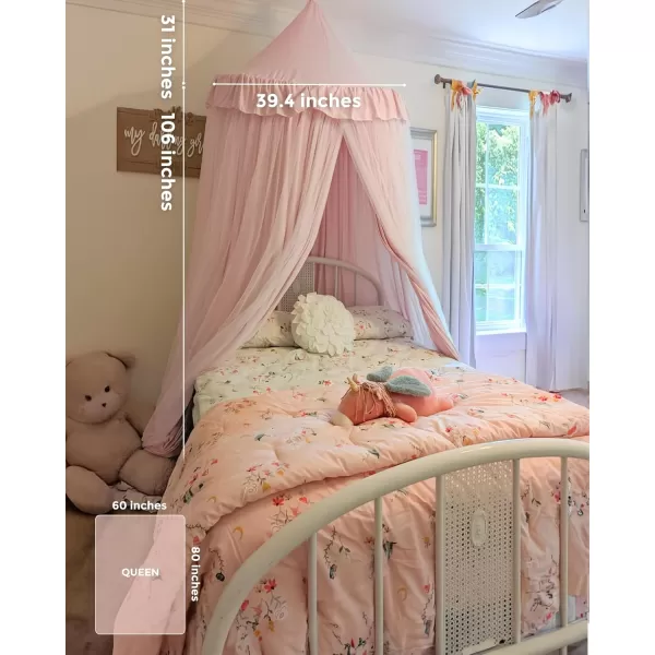 little dove Bed Canopy with Star Lights Double Layer Canopy for Bed Breathable Canopy Bed Curtain for Children Reading Nook Machine Washable Canopy for Kids Room 256x106Large