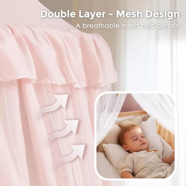 little dove Bed Canopy with Star Lights Double Layer Canopy for Bed Breathable Canopy Bed Curtain for Children Reading Nook Machine Washable Canopy for Kids Room 256x106Medium