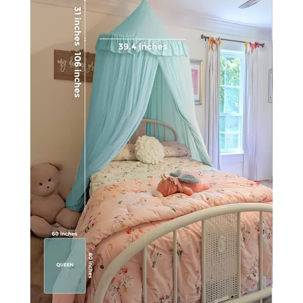 little dove Bed Canopy with Star Lights Double Layer Canopy for Bed Breathable Canopy Bed Curtain for Children Reading Nook Machine Washable Canopy for Kids Room 256x106Large