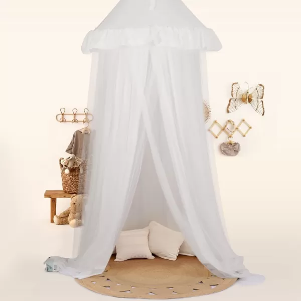 little dove Bed Canopy with Star Lights Double Layer Canopy for Bed Breathable Canopy Bed Curtain for Children Reading Nook Machine Washable Canopy for Kids Room 256x106Large