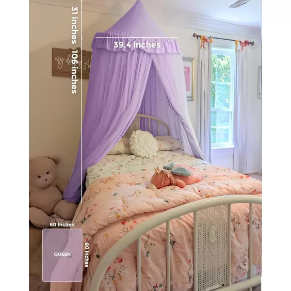 little dove Bed Canopy with Star Lights Double Layer Canopy for Bed Breathable Canopy Bed Curtain for Children Reading Nook Machine Washable Canopy for Kids Room 256x106Large