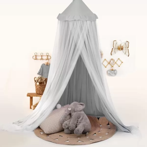 little dove Bed Canopy with Star Lights Double Layer Canopy for Bed Breathable Canopy Bed Curtain for Children Reading Nook Machine Washable Canopy for Kids Room 256x106Medium