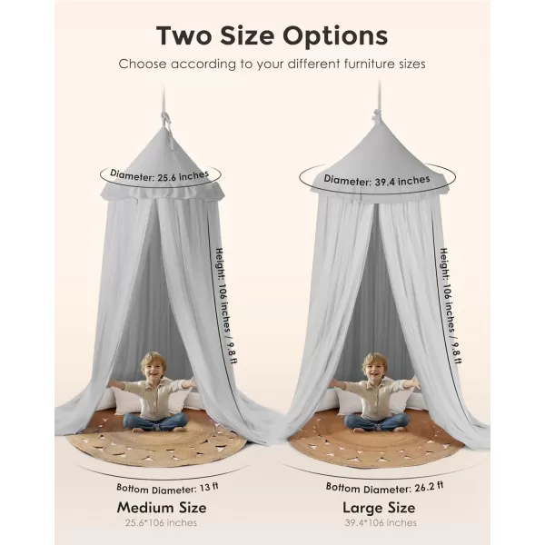 little dove Bed Canopy with Star Lights Double Layer Canopy for Bed Breathable Canopy Bed Curtain for Children Reading Nook Machine Washable Canopy for Kids Room 256x106Large
