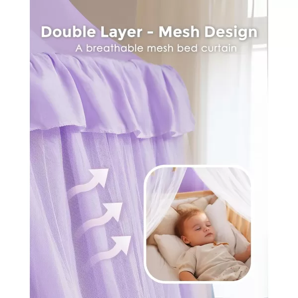 little dove Bed Canopy with Star Lights Double Layer Canopy for Bed Breathable Canopy Bed Curtain for Children Reading Nook Machine Washable Canopy for Kids Room 256x106Large