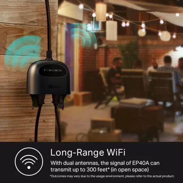 Kasa Outdoor Smart Plug Smart Home WiFi Outlet with 2 Sockets IP64 Weather Resistance Compatible with Alexa Google Home ampamp IFTTT No Hub Required ETL CertifiedEP40 BlackApple HomeKit 2Socket