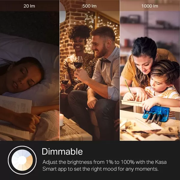 Kasa Smart Light Bulbs 1000 Lumens High Brightness 16M Color Changing Dimmable Smart WiFi Light Bulb Compatible with Alexa and Google Home A19 24GHz WiFi only No Hub Required KL1354Pack1000 Lumens  4Pack