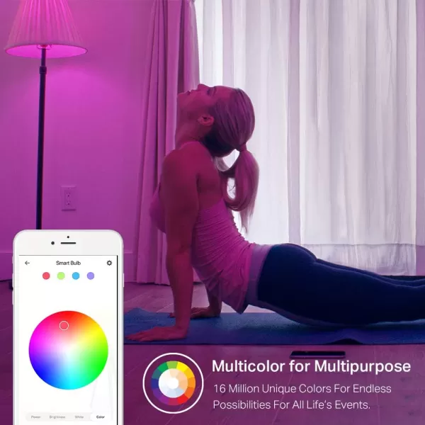 Kasa Smart Light Bulbs 1000 Lumens High Brightness 16M Color Changing Dimmable Smart WiFi Light Bulb Compatible with Alexa and Google Home A19 24GHz WiFi only No Hub Required KL1354Pack800 Lumens  4Pack
