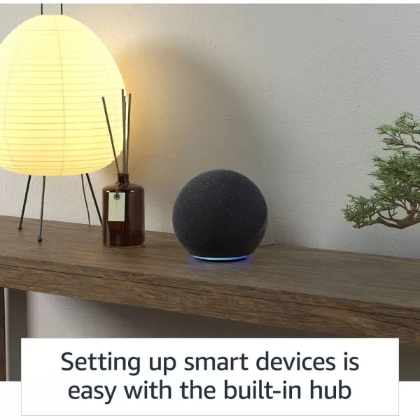 Echo 4th Gen in Charcoal bundle with TPLink Kasa Smart Color Bulb