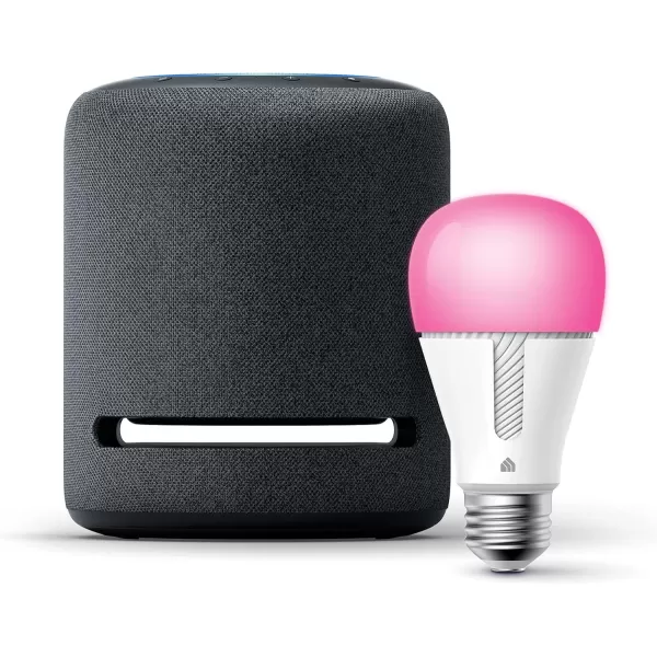 Echo Studio in Charcoal bundle with TPLink Kasa Smart Bulb