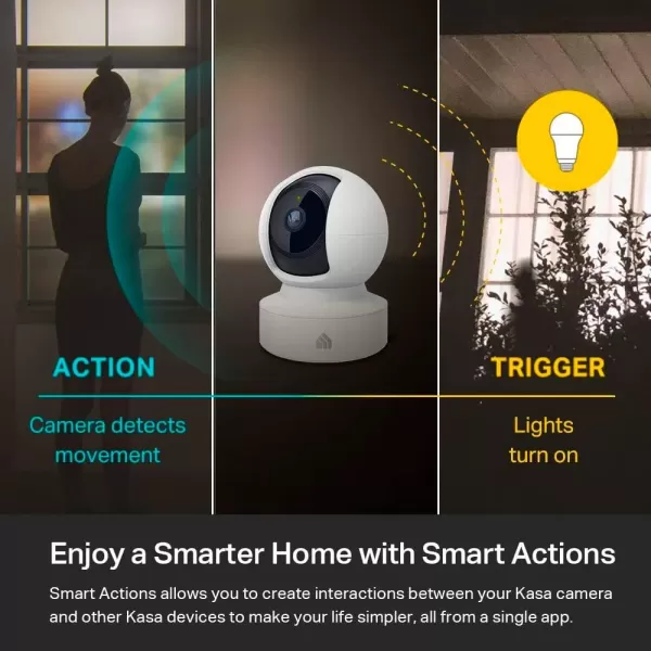 Kasa Indoor PanTilt Smart Security Camera 1080p HD DogCamera24GHz with Night VisionMotion Detection for Baby and Pet Monitor Cloud ampamp SD Card Storage Works with Alexaampamp Google Home EC70 WhiteWhite