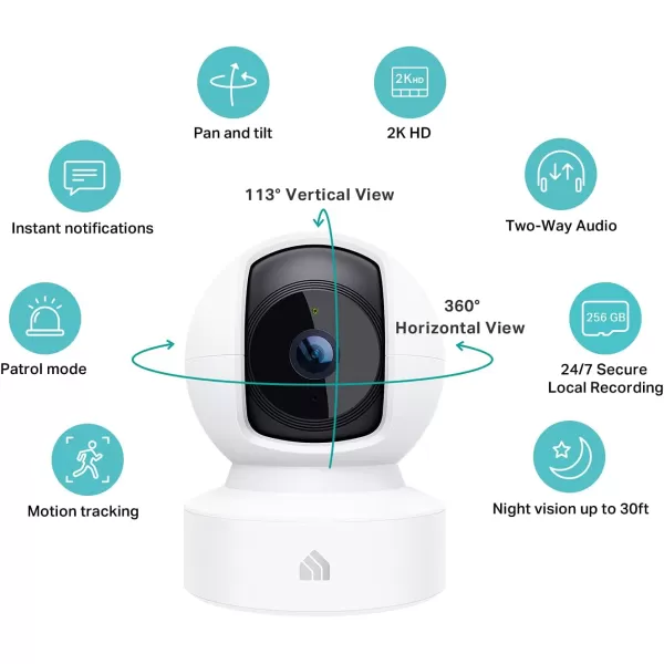 Kasa Indoor PanTilt Smart Security Camera 1080p HD DogCamera24GHz with Night VisionMotion Detection for Baby and Pet Monitor Cloud ampamp SD Card Storage Works with Alexaampamp Google Home EC70 WhiteWhite