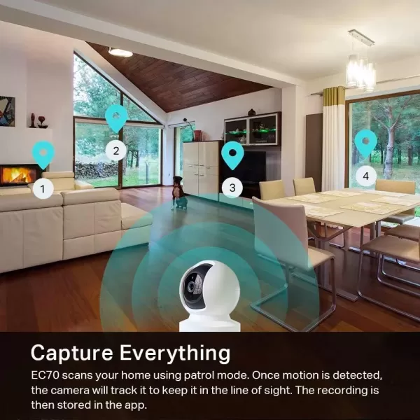 Kasa Indoor PanTilt Smart Security Camera 1080p HD DogCamera24GHz with Night VisionMotion Detection for Baby and Pet Monitor Cloud ampamp SD Card Storage Works with Alexaampamp Google Home EC70 WhiteWhite