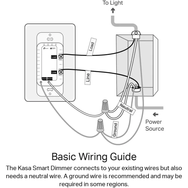 Kasa Matter Smart Dimmer Switch Voice Control wSiri Alexa ampamp Google Assistant  UL Certified  Timer ampamp Schedule  Easy Guided Install  Neutral Wire Required  Single Pole  24GHz WiFi  KS225