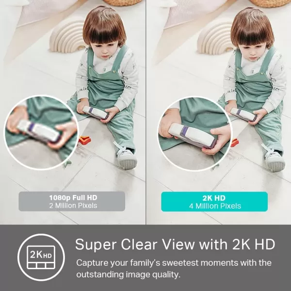 Kasa Smart 2K QHD Indoor Security Camera PersonBaby CryingMotion Detection 2Way Audio 30Ft Night Vision CloudSD Card StorageUp to 256 GB Works with Alexa ampamp Google Home KC400
