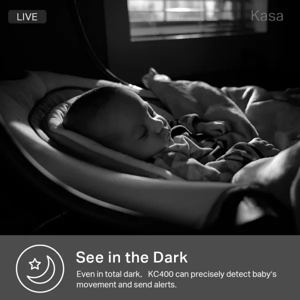 Kasa Smart 2K QHD Indoor Security Camera PersonBaby CryingMotion Detection 2Way Audio 30Ft Night Vision CloudSD Card StorageUp to 256 GB Works with Alexa ampamp Google Home KC400