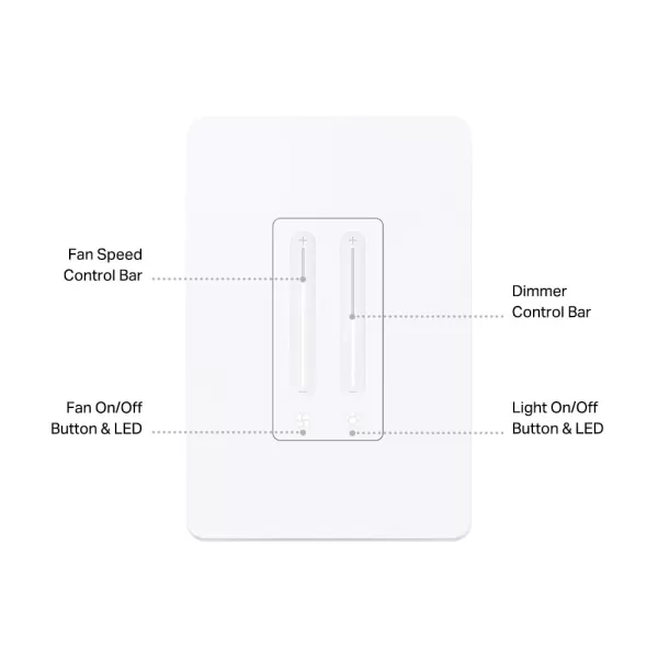 Kasa Smart Ceiling Fan Control ampamp Dimmer Switch  Adjustable 4Speed Fan ampamp Brightness Control  Works wApple HomeKit Alexa ampamp Google Home  24G WiFi Only Single Pole Neutral Wire Required  KS240White