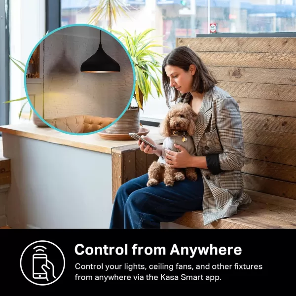 Kasa Smart Dimmer Switch 2Gang HS2202 Single Pole Needs Neutral Wire 24GHz WiFi Light Switch Compatible with Alexa and Google Home UL Certified No Hub Required WhiteDimmer Switch