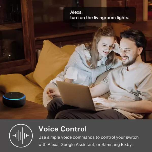 Kasa Smart Dimmer Switch 2Gang HS2202 Single Pole Needs Neutral Wire 24GHz WiFi Light Switch Compatible with Alexa and Google Home UL Certified No Hub Required WhiteLight Switch