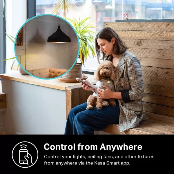 Kasa Smart Dimmer Switch HS220 Single Pole Needs Neutral Wire 24GHz WiFi Light Switch Compatible with Alexa and Google Home UL Certified No Hub Required Light Almond HS220LALight Almond