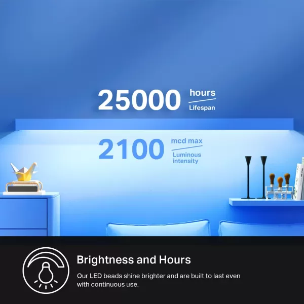 Kasa Smart LED Light Strip RGB 328ft2 Rolls of 164ft WiFi LED Strip Works w Alexa ampamp Google AssistantHigh Brightness Trimmable Up to 25000 Hours2Yr Warranty KL400L10MulticolorMulticolor