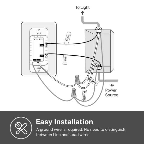 Kasa Smart Light Switch HS200 Single Pole Needs Neutral Wire 24GHz WiFi Light Switch Works with Alexa and Google Home UL Certified No Hub Required  White HS200White