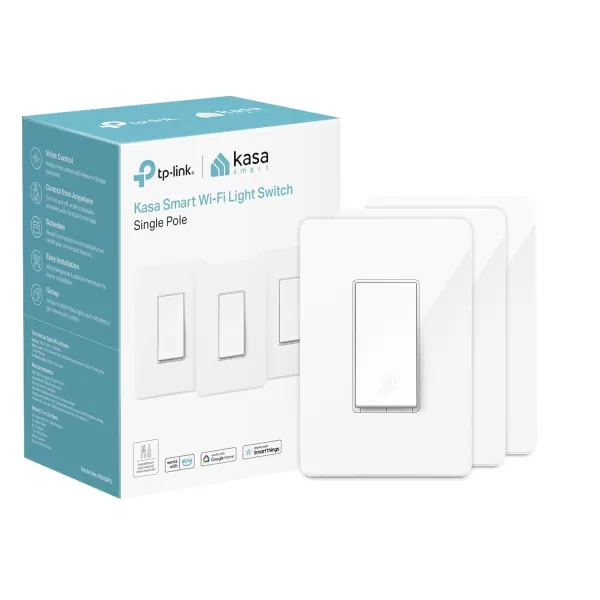 Kasa Smart Light Switch HS200 Single Pole Needs Neutral Wire 24GHz WiFi Light Switch Works with Alexa and Google Home UL Certified No Hub Required  White HS200White