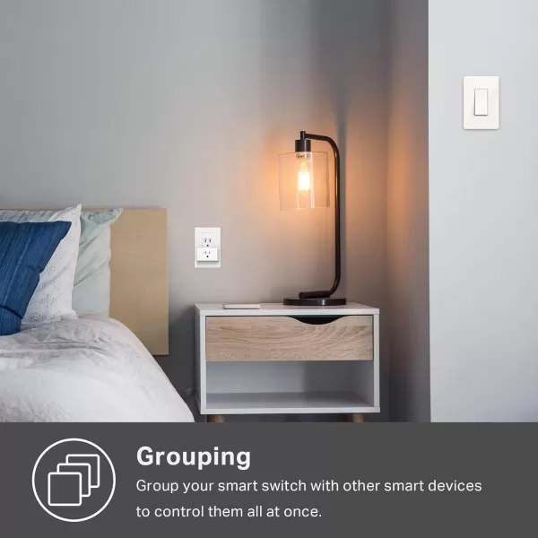 Kasa Smart Light Switch HS200BL Single PoleNeutral Wire Required 24GHz WiFi Light Switch Compatible with Alexa and Google Home UL Certified No Hub Required BlackLight Almond
