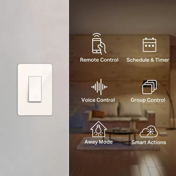 Kasa Smart Light Switch HS200BL Single PoleNeutral Wire Required 24GHz WiFi Light Switch Compatible with Alexa and Google Home UL Certified No Hub Required BlackLight Almond