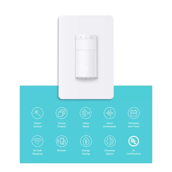 Kasa Smart Motion Sensor Switch Single Pole Needs Neutral Wire 24GHz WiFi Light Switch Works with Alexa ampamp Google Assistant UL Certified No Hub RequiredKS200MP2White2PackMotion Sensor  Dimmer