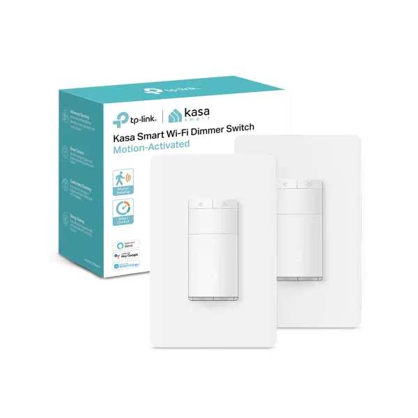 Kasa Smart Motion Sensor Switch Single Pole Needs Neutral Wire 24GHz WiFi Light Switch Works with Alexa ampamp Google Assistant UL Certified No Hub RequiredKS200MP2White2PackMotion Sensor  Dimmer