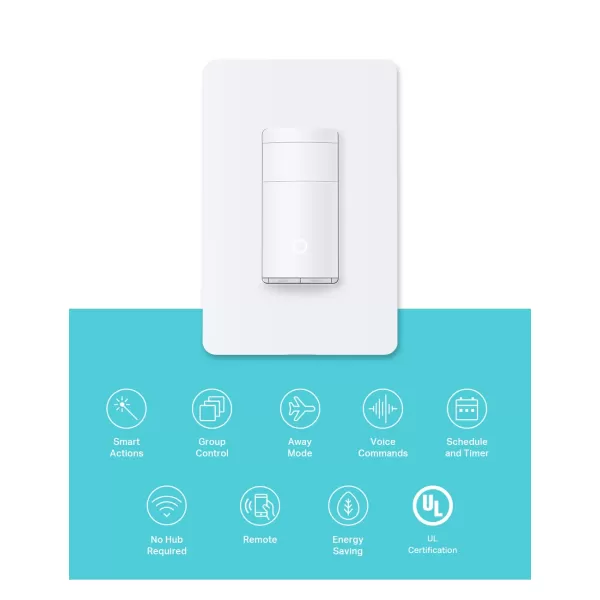 Kasa Smart Motion Sensor Switch Single Pole Needs Neutral Wire 24GHz WiFi Light Switch Works with Alexa ampamp Google Assistant UL Certified No Hub RequiredKS200MP2White2PackMotion Sensor