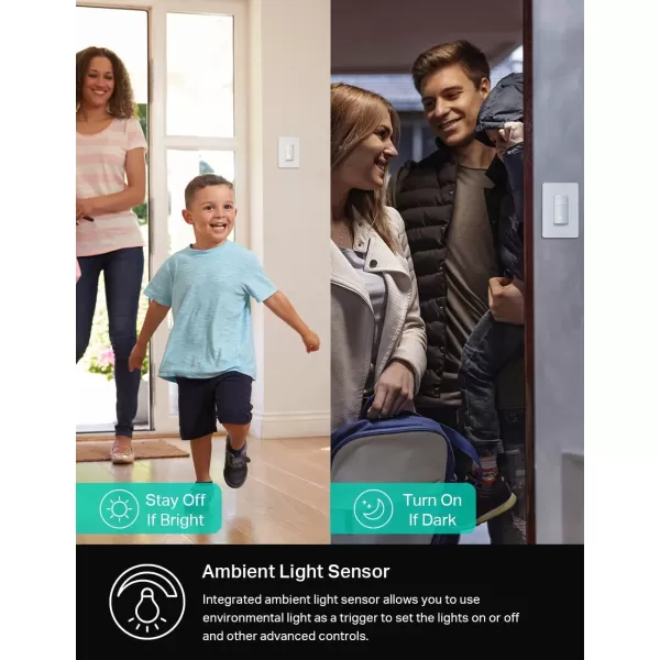 Kasa Smart Motion Sensor Switch Single Pole Needs Neutral Wire 24GHz WiFi Light Switch Works with Alexa ampamp Google Assistant UL Certified No Hub RequiredKS200MP2White2PackMotion Sensor