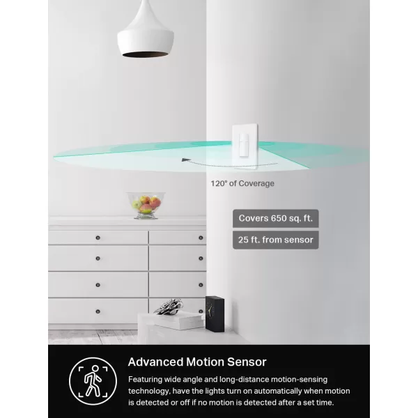 Kasa Smart Motion Sensor Switch Single Pole Needs Neutral Wire 24GHz WiFi Light Switch Works with Alexa ampamp Google Assistant UL Certified No Hub RequiredKS200MP2White2PackMotion Sensor