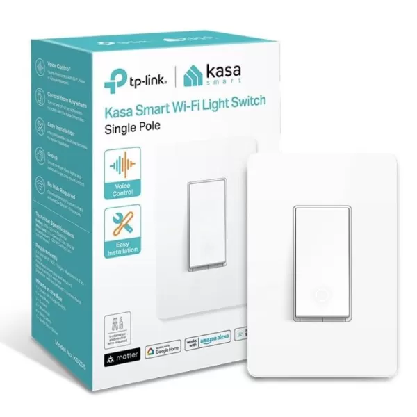 Kasa Matter Smart Light Switch Voice Control wSiri Alexa ampamp Google Assistant UL Certified Timer ampamp Schedule Easy Guided Install Neutral Wire Required Single Pole 24GHz WiFi 3PackWhite  Light Switch