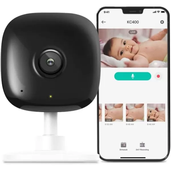 Kasa Smart 2K QHD Indoor Security Camera PersonBaby CryingMotion Detection 2Way Audio 30Ft Night Vision CloudSD Card StorageUp to 256 GB Works with Alexa ampamp Google Home KC400